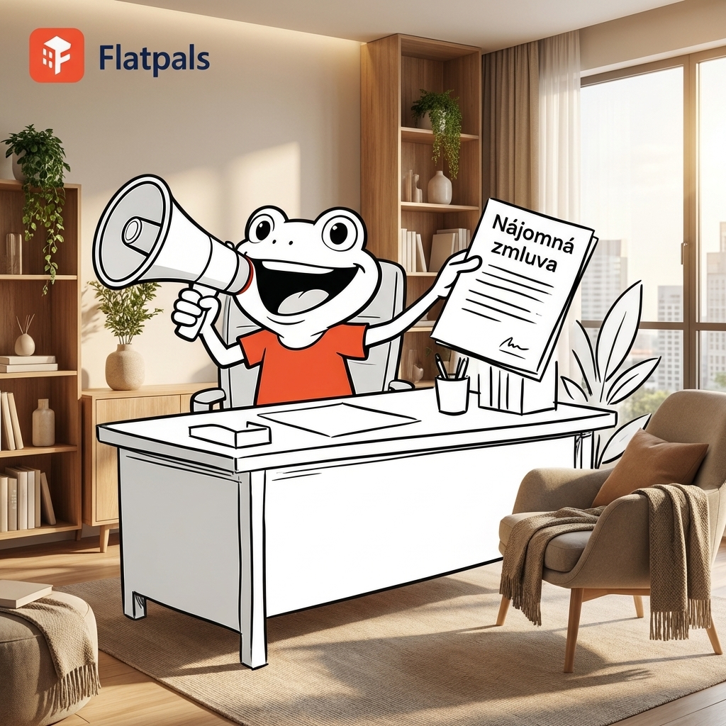 Maskot Flatpals v svetlej modernej izbe